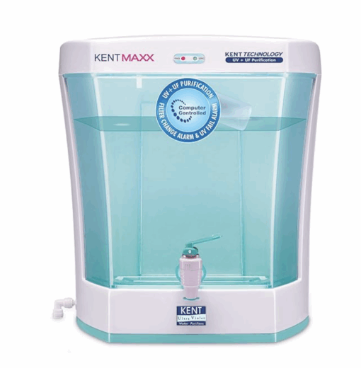 KENT Max UV Water Purifier (11013) | UV+UF Water Purification | Wall Mountable| Transparent Detachable Storage Tank | 7L Storage | 60 L/hr Output | White
